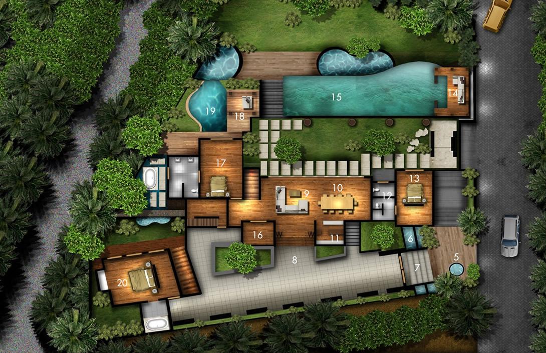 Villa Amita floor plan of our luxury Bali villa