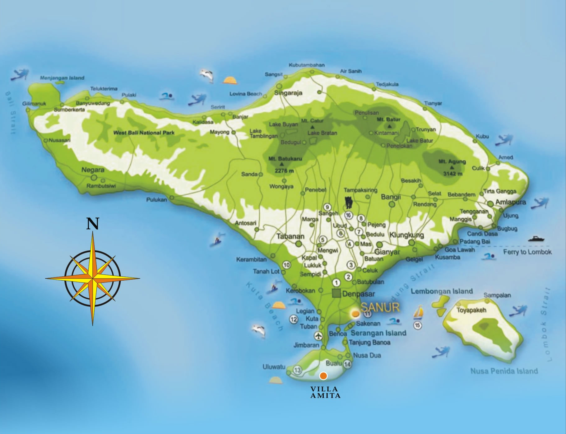 Map / location of Villa Amita, Bali