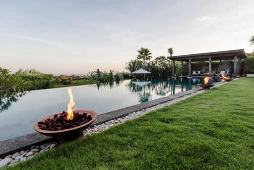 Infinity Pool and Fire Bowls
